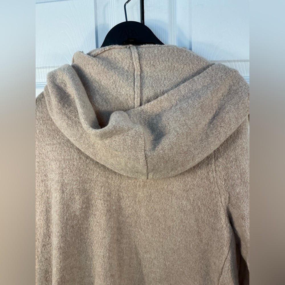 Long open hooded cardigan sweater - Picture 2 of 6
